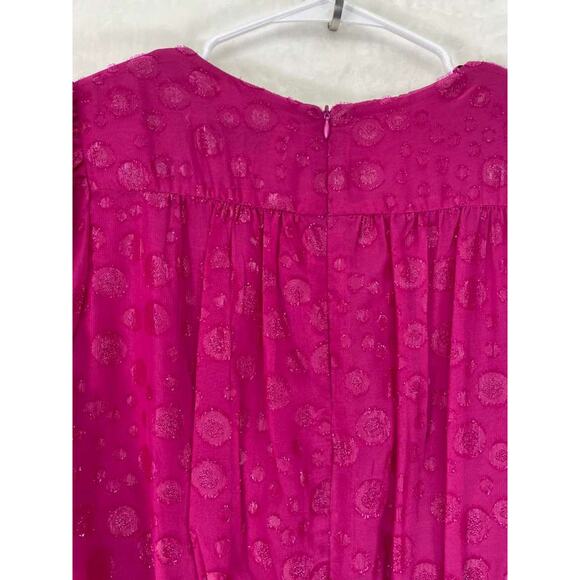 Taylor Women's Bias Cut V-Neck Chiffon Long Sleeve Midi Dress Pink Sz 12 - Picture 7 of 11